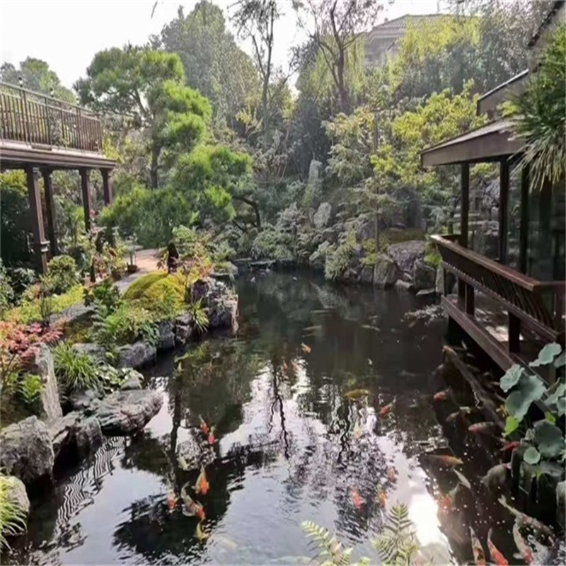 哈尔滨庭院小型鱼池假山图片